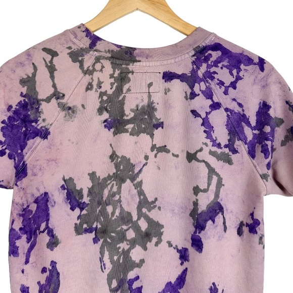 Algorythm Short Sleeve Marbled Tie Dye Sweatshirt Size XXS - Picture 4 of 7